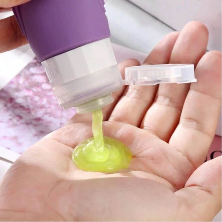 GGGold 4 Piece, Refillable Travel Bottle Dispenser For Nail Polish Remover, Toner And Makeup Remover, Dome Design, Hand Wash Only, Reusable, Makeup Remover Bottle,Travel Essential[4pcs]