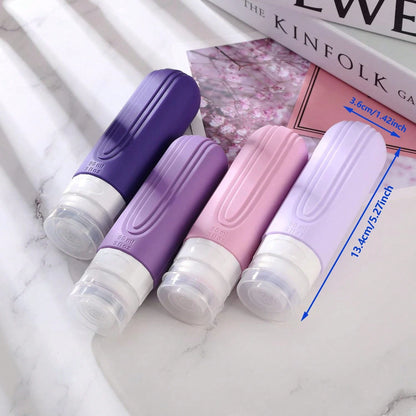 GGGold 4 Piece, Refillable Travel Bottle Dispenser For Nail Polish Remover, Toner And Makeup Remover, Dome Design, Hand Wash Only, Reusable, Makeup Remover Bottle,Travel Essential[4pcs]