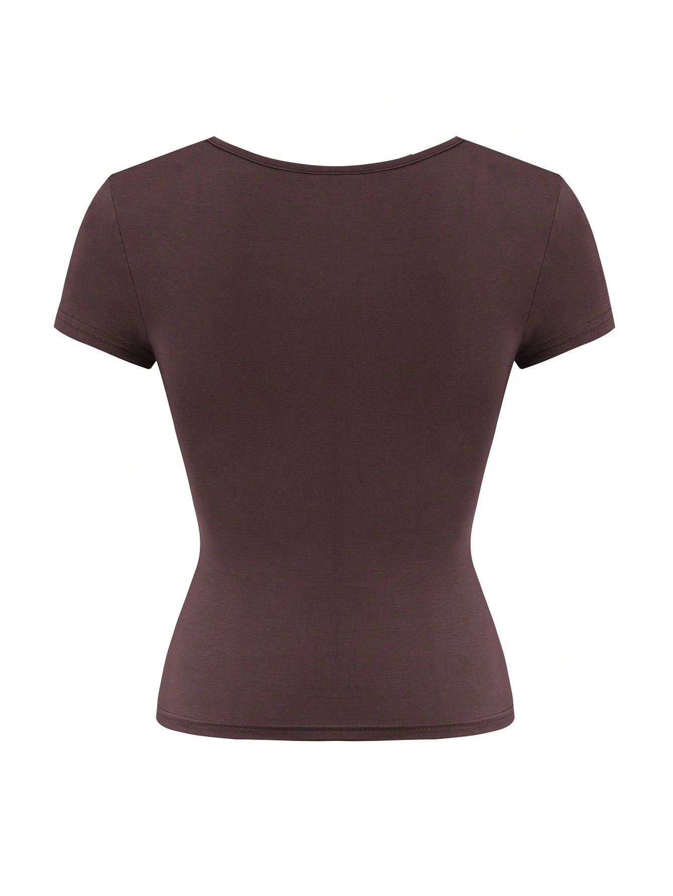 GLAMSKIN Women's Summer/Autumn Basic Solid Color Square Neck Short Sleeve Cropped T-Shirt, Y2K Sexy Slim Fit Casual Top, Back To School/Outing/Daily/Streetwear