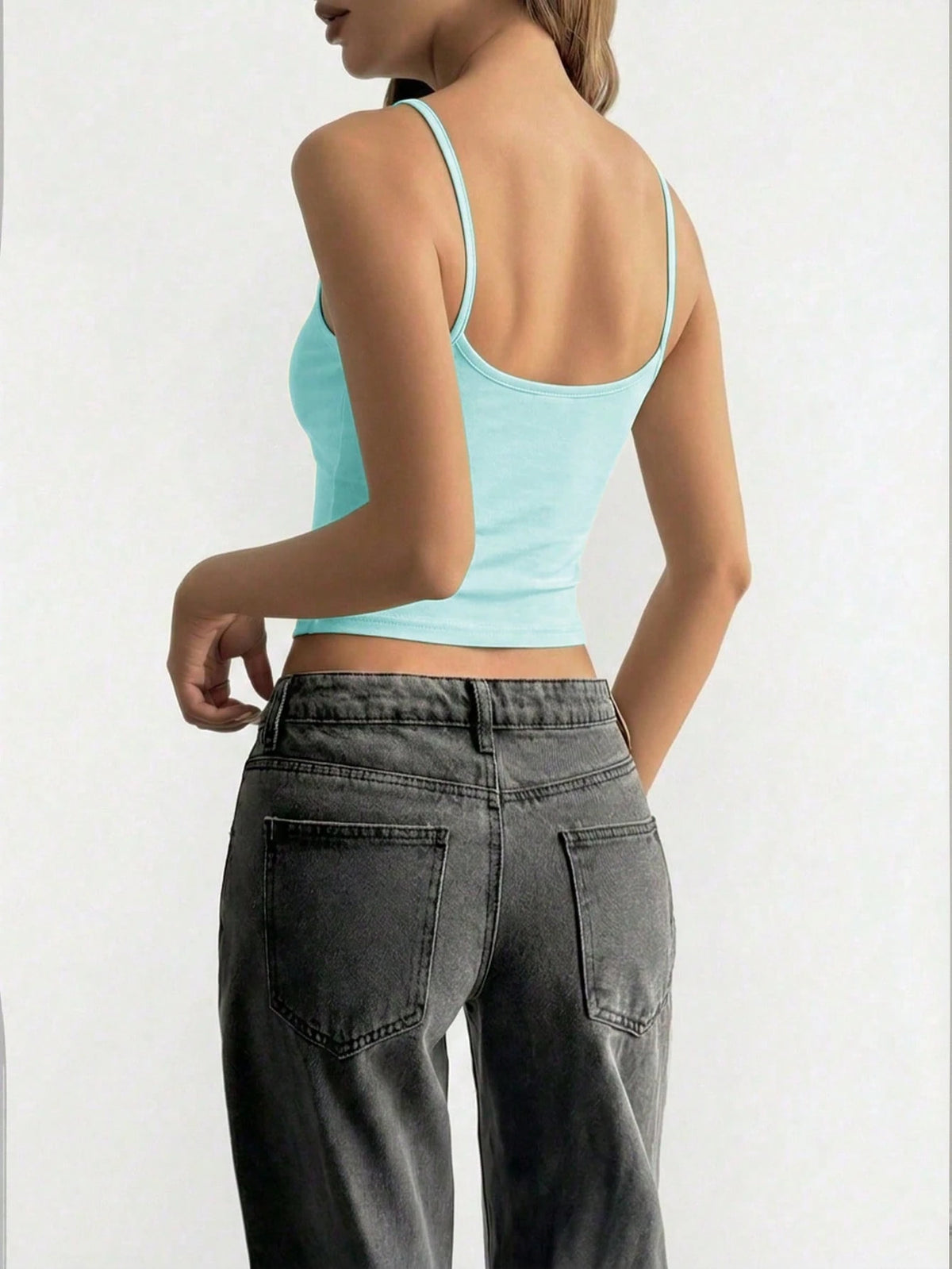 GLAMSKIN Women's Summer/Autumn Striped Lingerie Style Fitted Camisole, Solid Color Y2K Casual Basic Cropped Tank Top, Back To School, Daily Streetwear & Beach Vacation