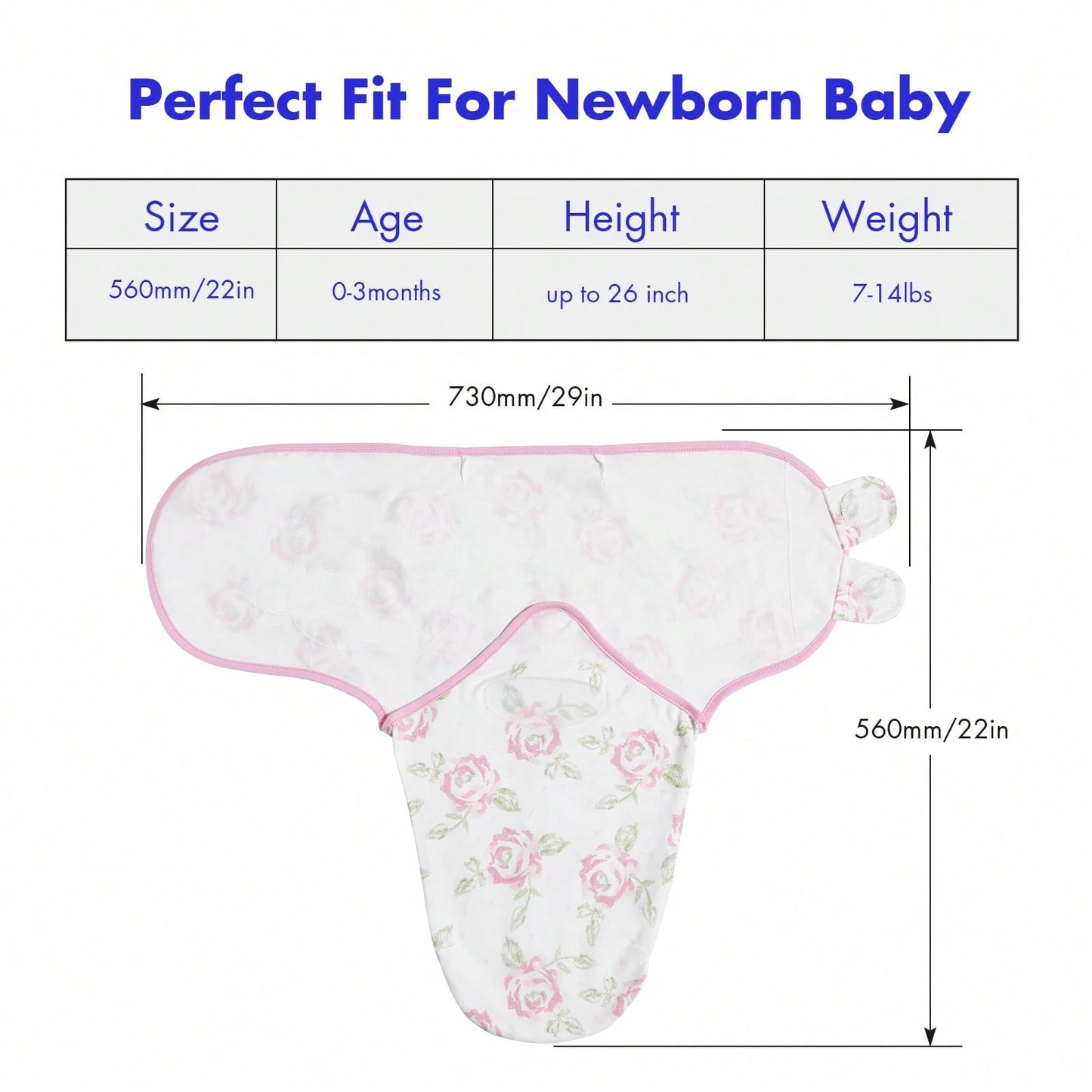 Gllquen Baby Organic Cotton Swaddle Blankets 4-Pack For 0-3 Months Newborn Girls, Pink Floral