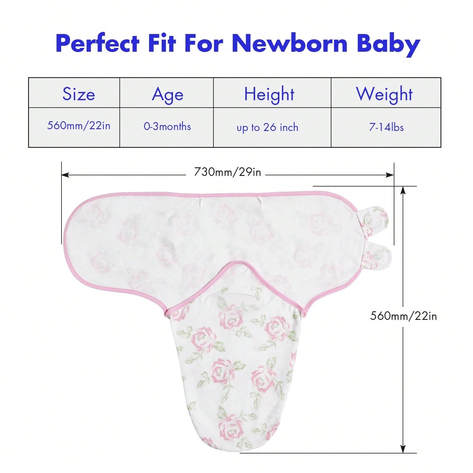 Gllquen Baby Organic Cotton Swaddle Blankets 4-Pack For 0-3 Months Newborn Girls, Pink Floral