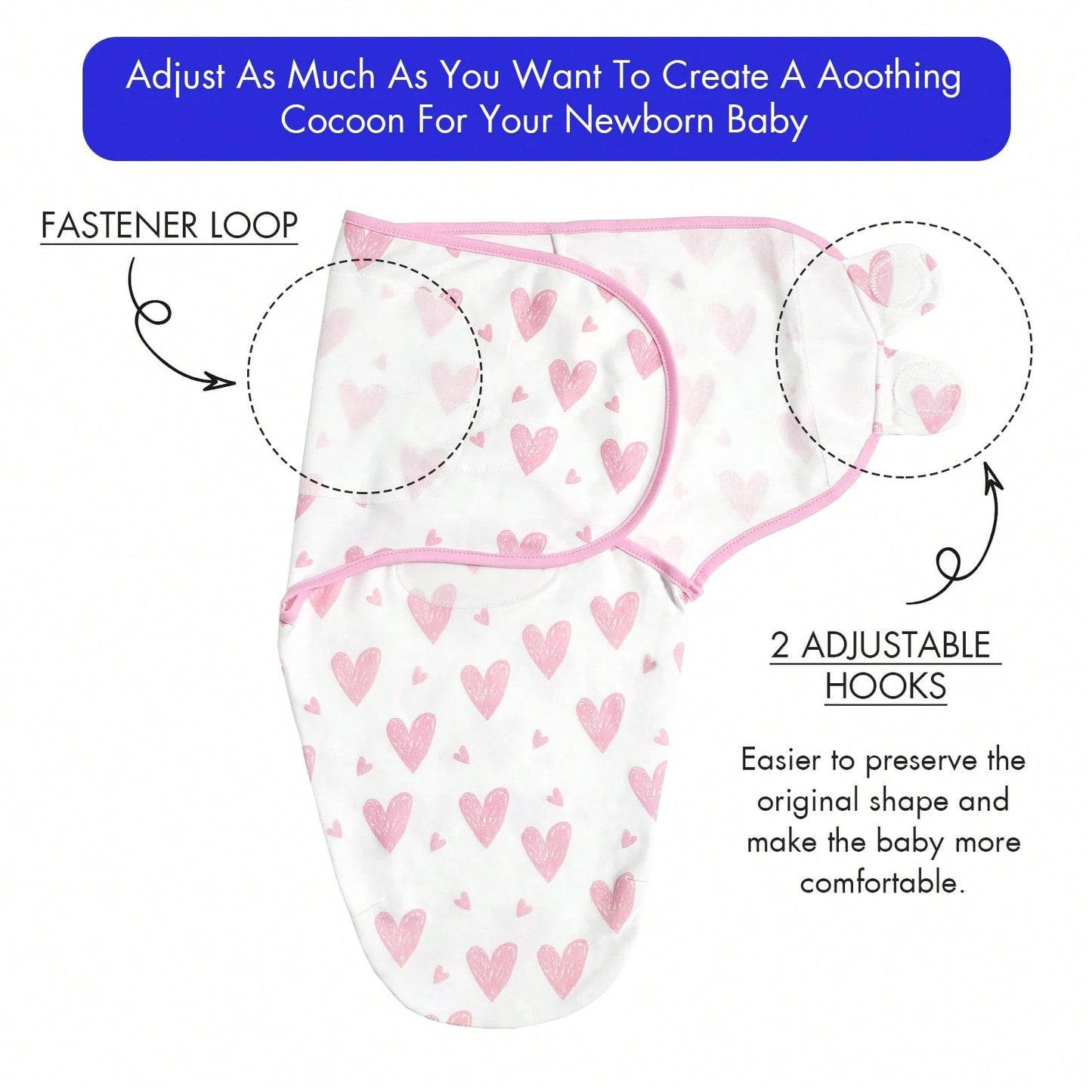 Gllquen Baby Organic Cotton Swaddle Blankets 4-Pack For 0-3 Months Newborn Girls, Pink Floral