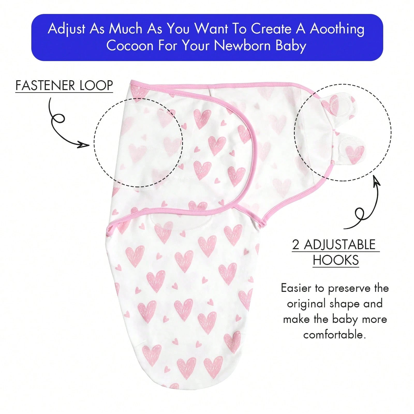 Gllquen Baby Organic Cotton Swaddle Blankets 4-Pack For 0-3 Months Newborn Girls, Pink Floral