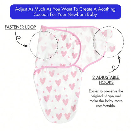 Gllquen Baby Organic Cotton Swaddle Blankets 4-Pack For 0-3 Months Newborn Girls, Pink Floral