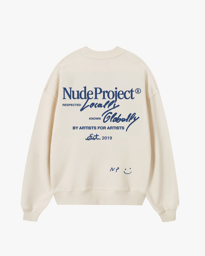 Global Soon Sweatshirt Marshmallow/Blue