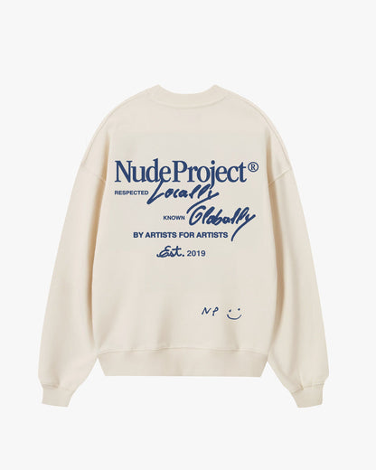 Global Soon Sweatshirt Marshmallow/Blue