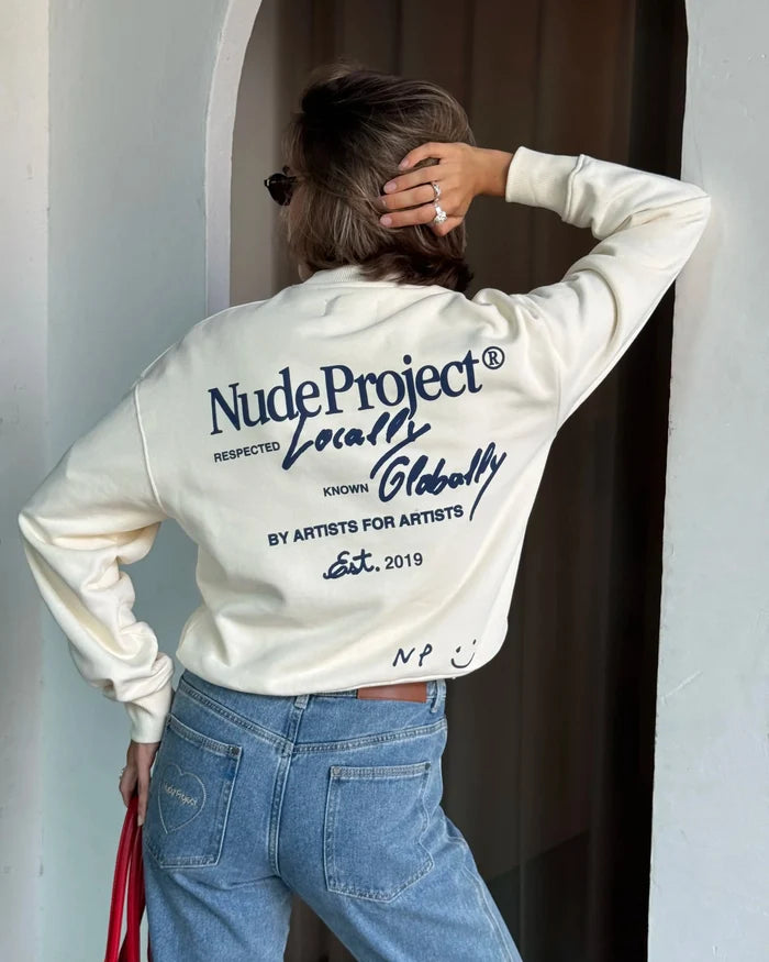Global Soon Sweatshirt Marshmallow/Blue