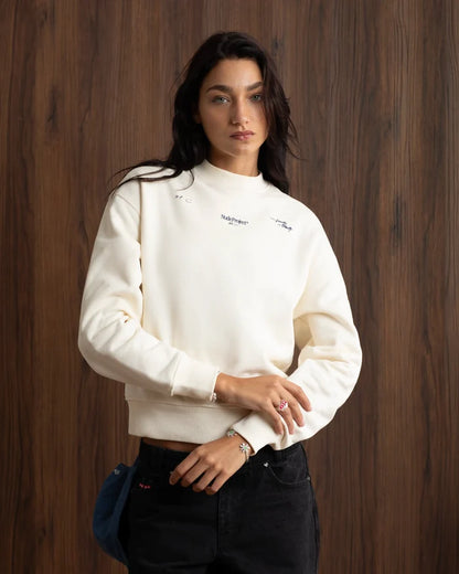 Global Soon Sweatshirt Marshmallow/Blue