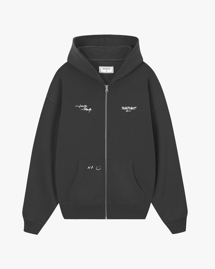 Global Soon Zip-Up Hoodie Ash
