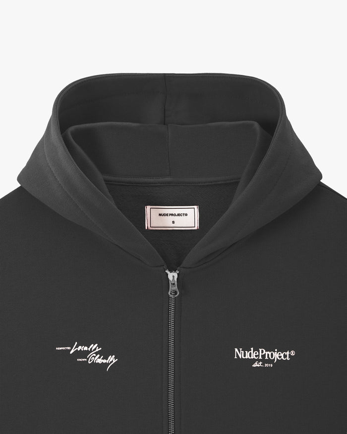 Global Soon Zip-Up Hoodie Ash