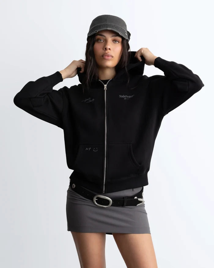 Global Soon Zip-Up Hoodie Black