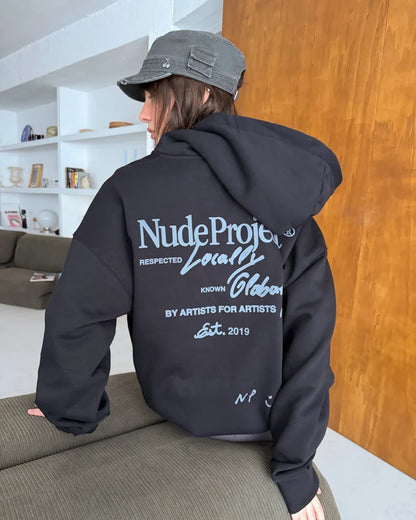 Global Soon Zip-Up Hoodie Black