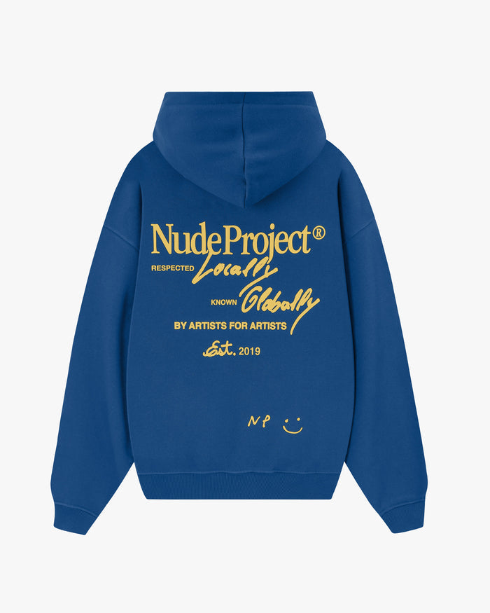 Global Soon Zip-Up Hoodie Blue