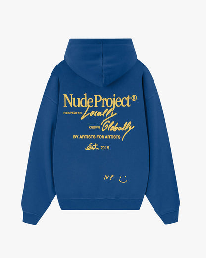 Global Soon Zip-Up Hoodie Blue