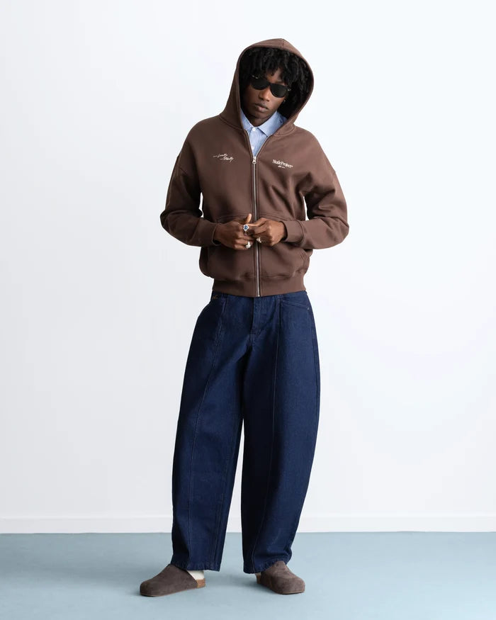 Global Soon Zip-Up Hoodie Brown