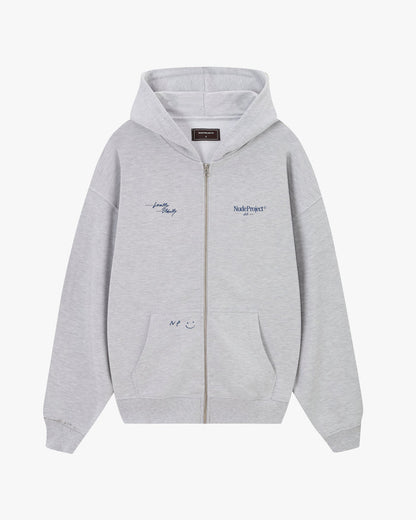 Global Soon Zip-Up Hoodie Grey