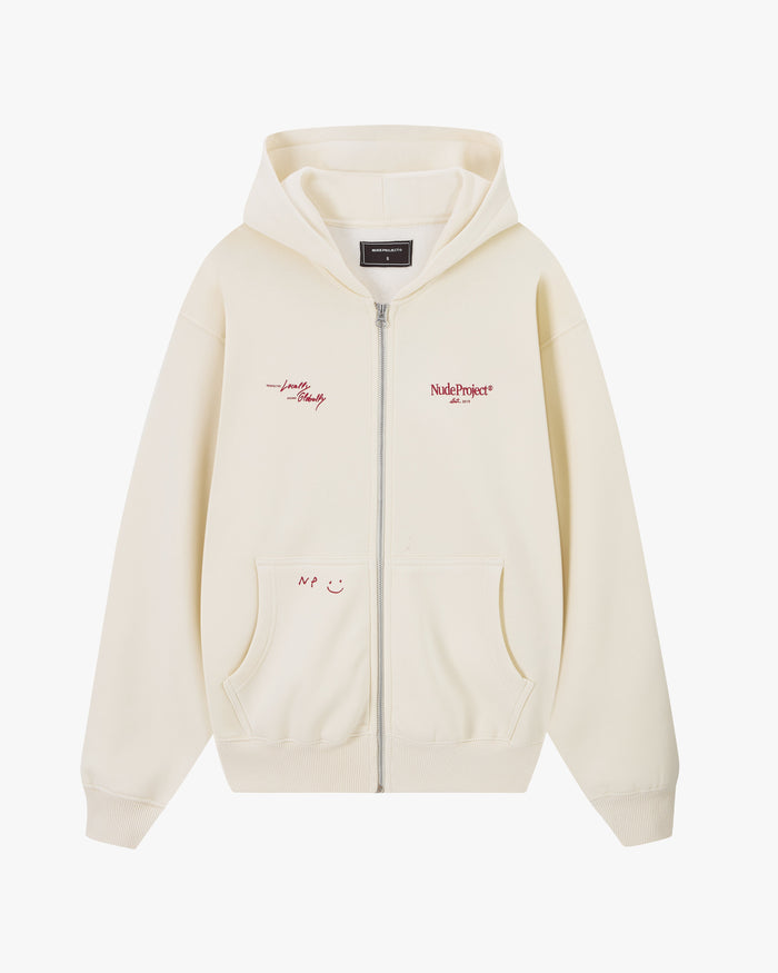 Global Soon Zip-Up Hoodie Marshmallow