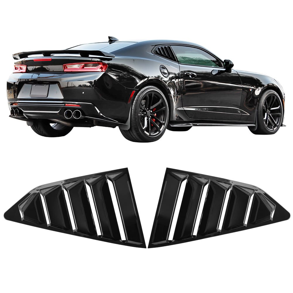 Gloss Black Window Louver Compatible With 2016-2024 Chevy Camaro Window Visor Guards Sun Shade Cover Rain Windshield Louvers Car Accessories