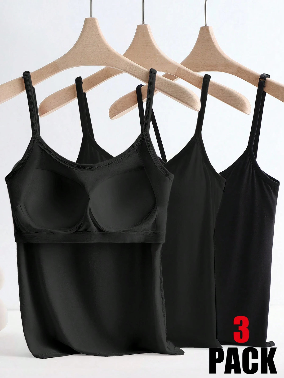 GlowEve 3pcs/Set Anti-Flashing Removable Padded Spaghetti Strap Comfortable & Breathable