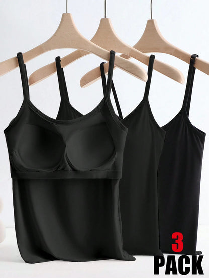 GlowEve 3pcs/Set Anti-Flashing Removable Padded Spaghetti Strap Comfortable & Breathable