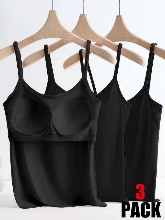 GlowEve 3pcs/Set Anti-Flashing Removable Padded Spaghetti Strap Comfortable & Breathable