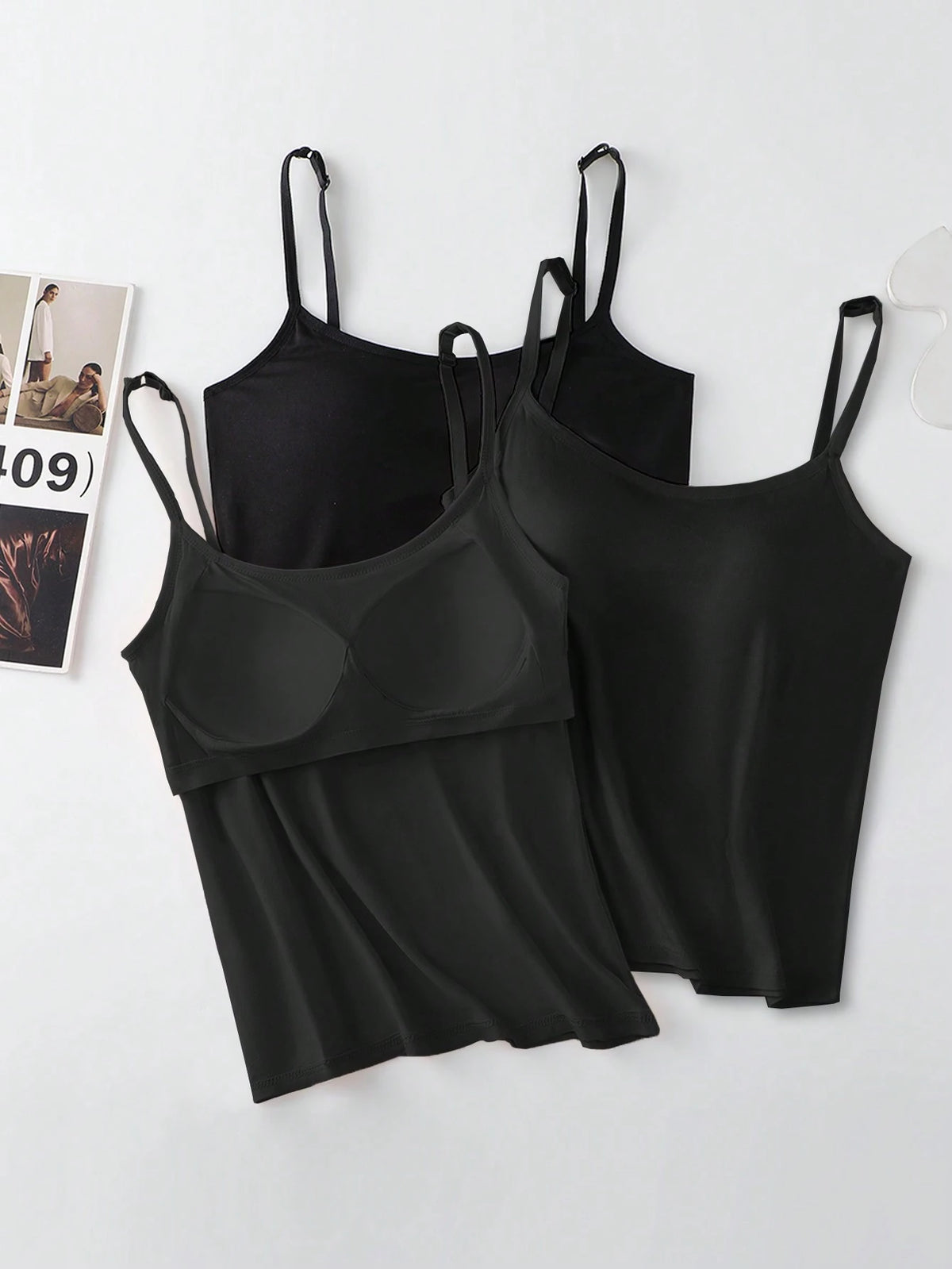 GlowEve 3pcs/Set Anti-Flashing Removable Padded Spaghetti Strap Comfortable & Breathable