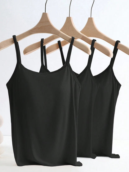 GlowEve 3pcs/Set Anti-Flashing Removable Padded Spaghetti Strap Comfortable & Breathable