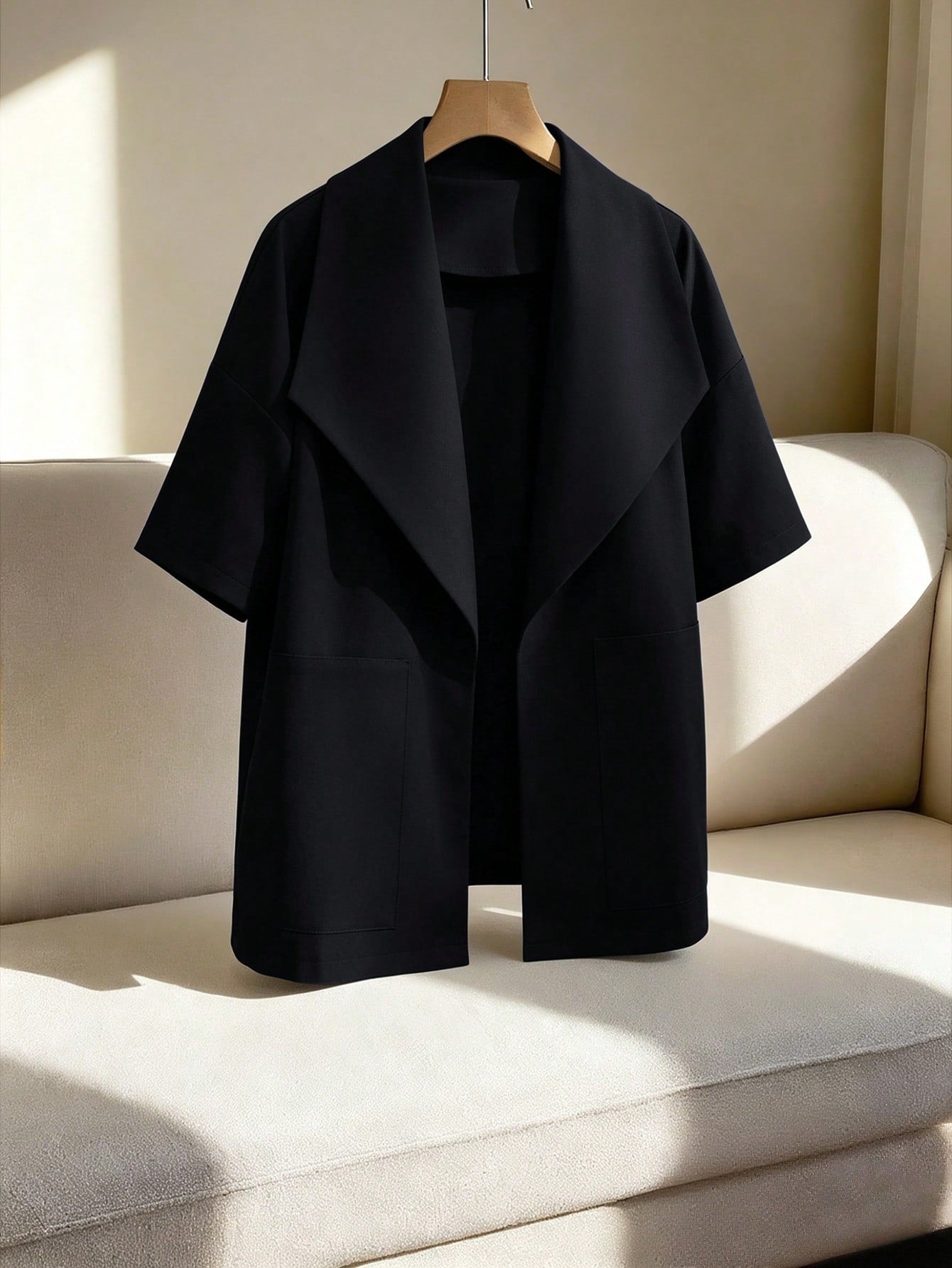 GlowEve CURVE Plus Size Women's Solid Color Versatile Thin Short Sleeve Jacket