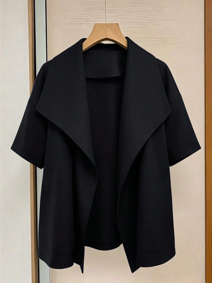 GlowEve CURVE Plus Size Women's Solid Color Versatile Thin Short Sleeve Jacket