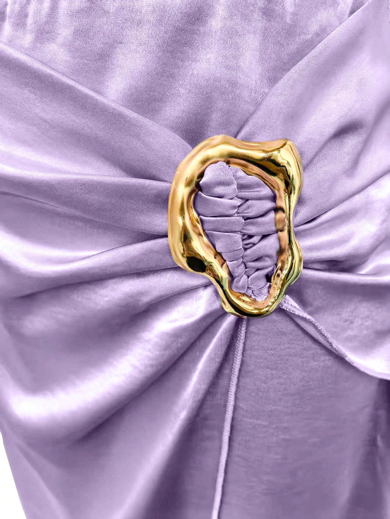 GlowEve New Woven Satin Ribbon Design Metal Decor Elegant Daily Wear Women Skirt