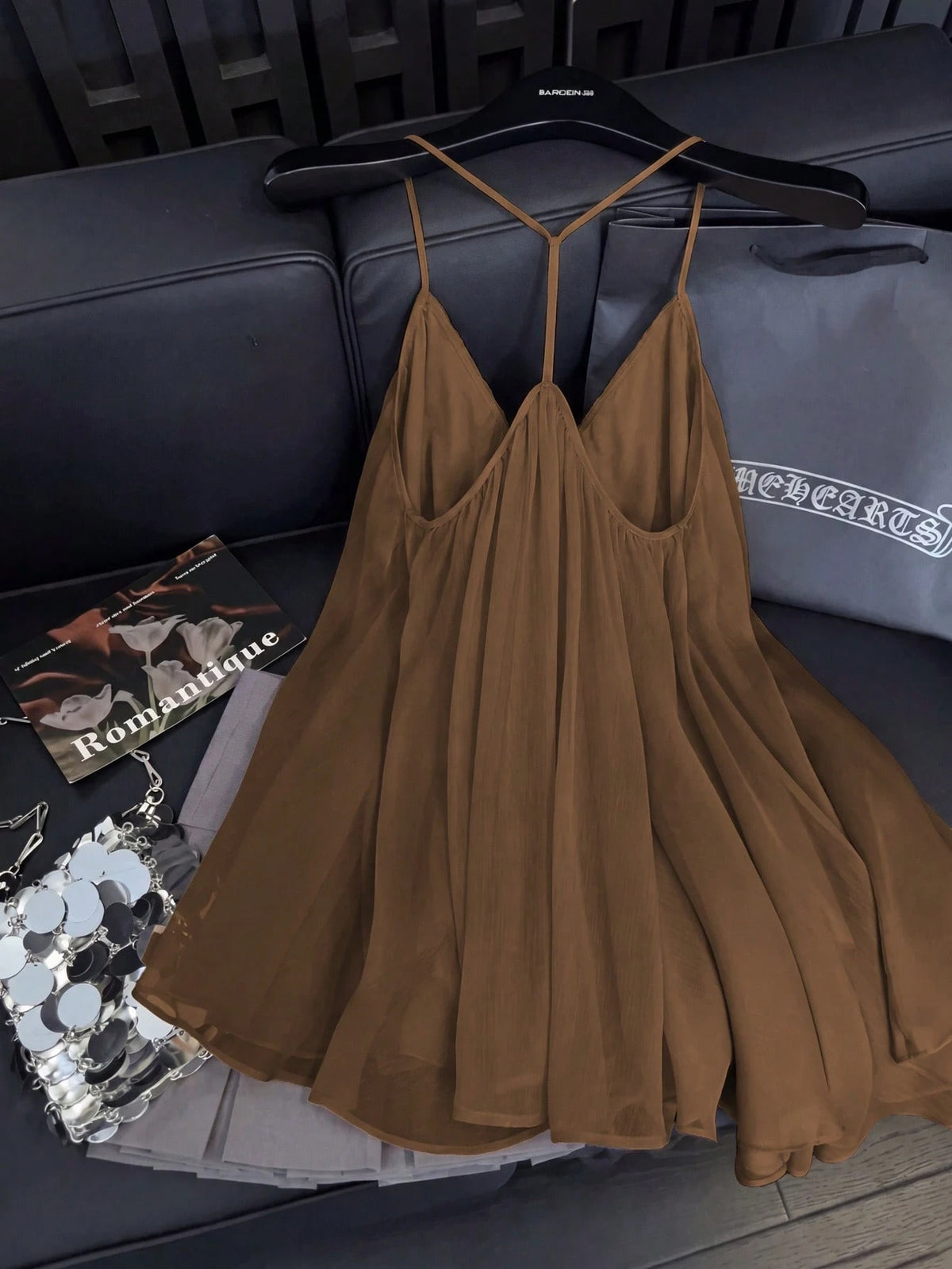 GlowEve Women's Solid Color Sheer Chiffon Ruched V-Neck Camisole Loose Fit Voluminous Gathered Backless Lined Camisole Top, Exquisite Elegant French Vintage Formal Office Commute Casual Vacation After