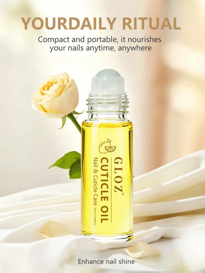 GLOZ 10ml Roll-On Cuticle Oil, Travel Size Nail Oil Cuticle Care Strengthener Oil, Repair For Damaged Nails, Moisturizing To Promote Nail Growth