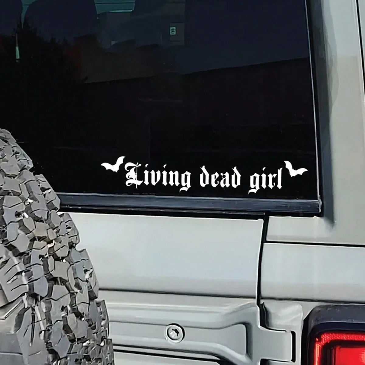 Gothic Grace,"Living Dead Girl"Car Decal, Spooky Car Banner, Goth Windshield Decal, Car Accessories, Spooky Doorstep Decal, Bats,Halloween