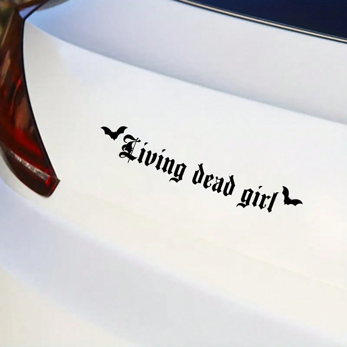 Gothic Grace,"Living Dead Girl"Car Decal, Spooky Car Banner, Goth Windshield Decal, Car Accessories, Spooky Doorstep Decal, Bats,Halloween