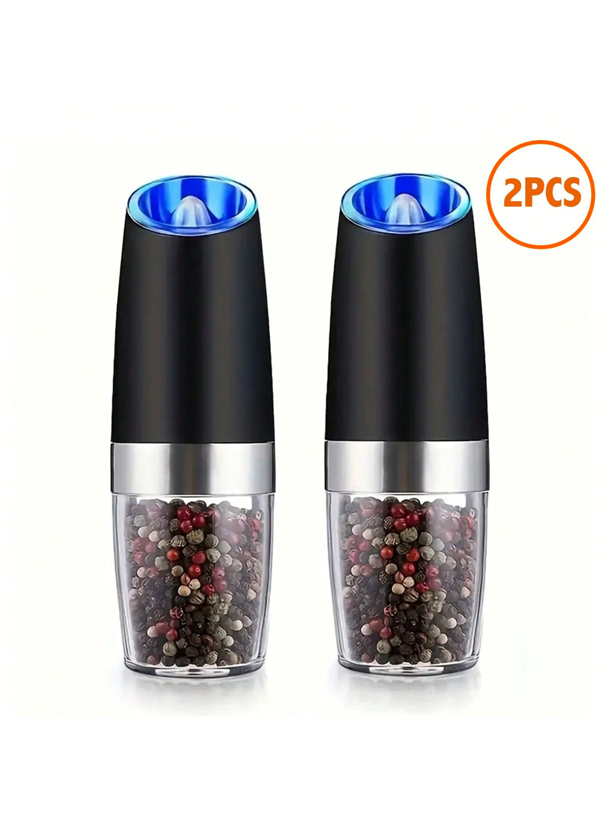 Gravity Electric Salt And Pepper Grinder- Salt & Pepper Mill Sets With LED Light, One Hand Automatic Operation, Adjustable Coarseness, Spice Shakers, Kitchen Gadgets, Gift For Christmas And Halloween