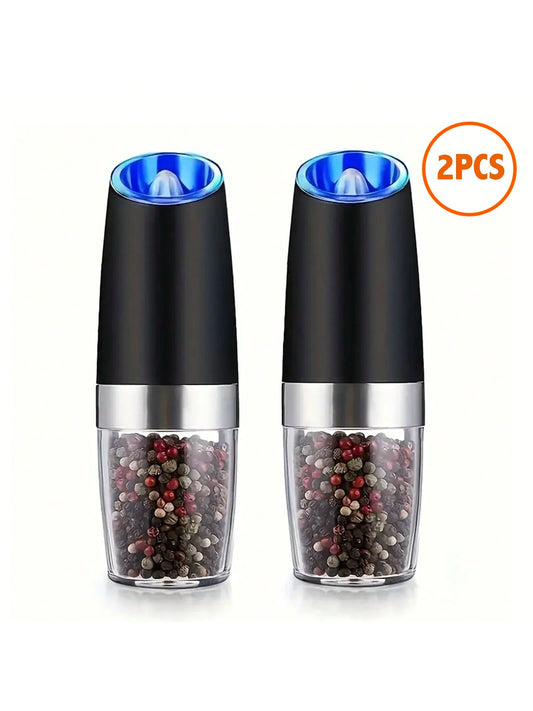Gravity Electric Salt And Pepper Grinder- Salt & Pepper Mill Sets With LED Light, One Hand Automatic Operation, Adjustable Coarseness, Spice Shakers, Kitchen Gadgets, Gift For Christmas And Halloween