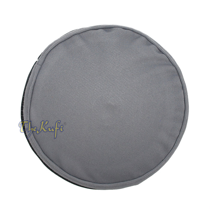 Gray and Silver Madun Vented Top Pliable Two-Color Round Kufi Hat