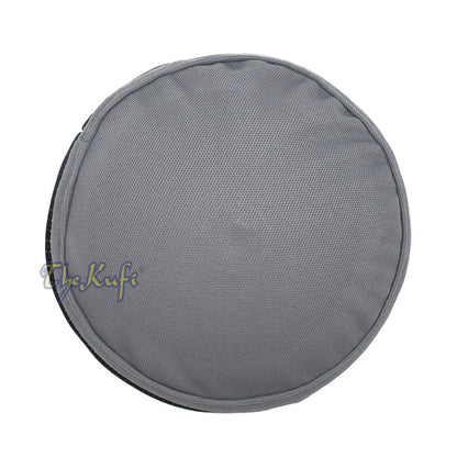 Gray and Silver Madun Vented Top Pliable Two-Color Round Kufi Hat