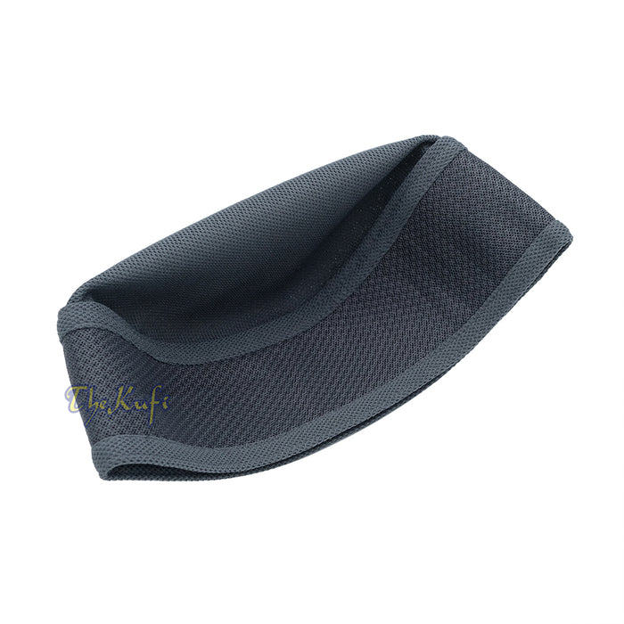 Gray Madun Vented Top Pliable Two-Color Round Kufi Hat