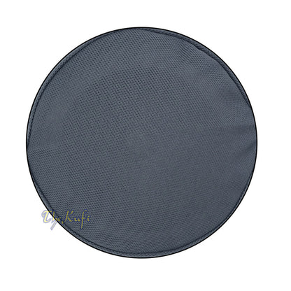 Gray with Dark Gray Madun Vented Top Pliable Two-Color Round Kufi Hat