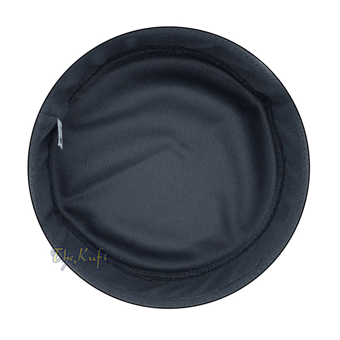 Gray with Dark Gray Madun Vented Top Pliable Two-Color Round Kufi Hat