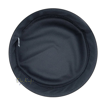 Gray with Dark Gray Madun Vented Top Pliable Two-Color Round Kufi Hat