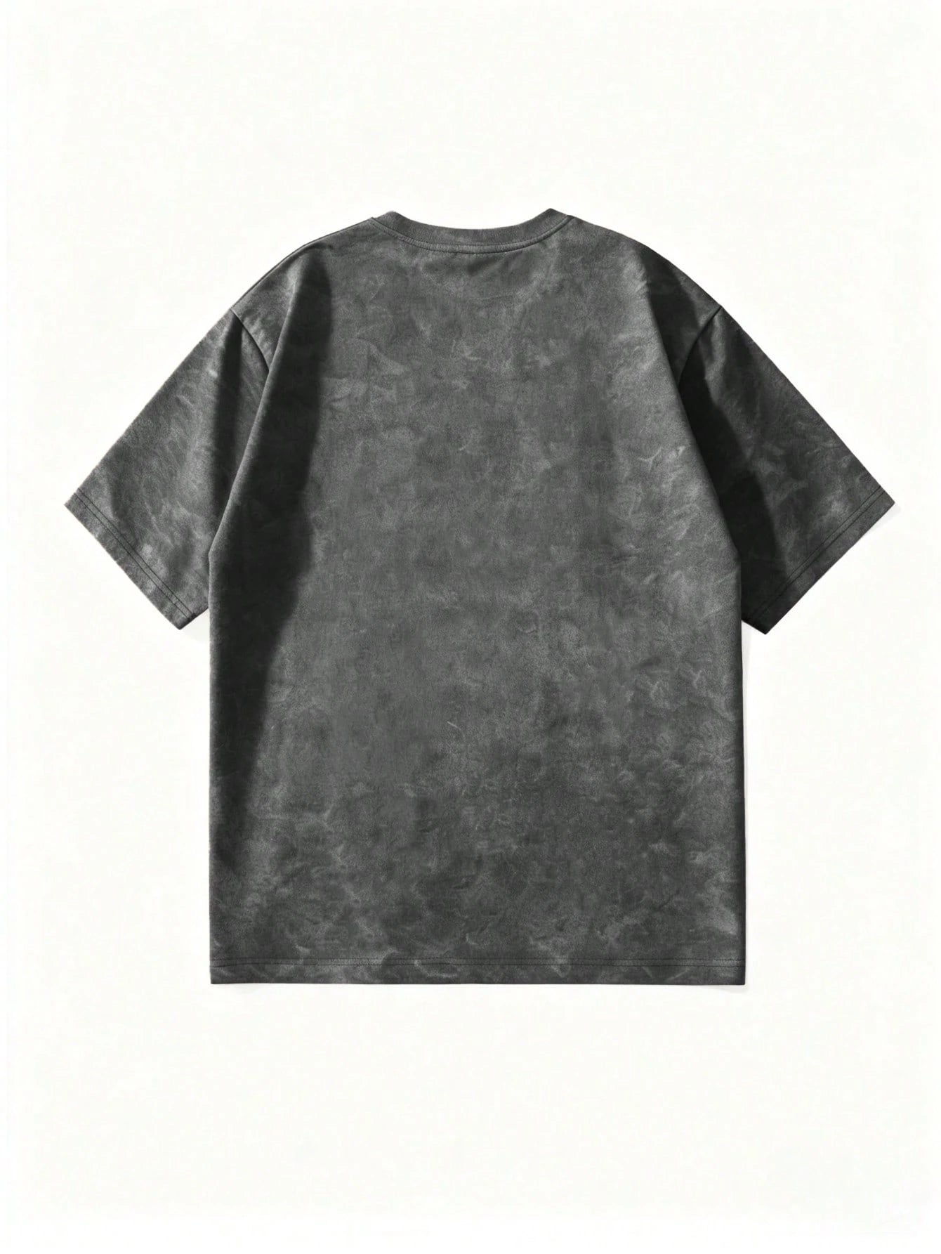 GRDR Men's Letter Print Washed Round Neck Short Sleeve T-Shirt, Comfortable & Breathable For Summer Wear