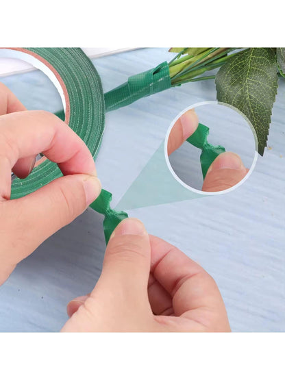 Green Floral Tape High Quality Waterproof Floral Tape Flower Tape For Bouquet Stem Wrapping And Floral Crafts Flower Arrangements Supplies For Bouquet Stem Wrap 6mm 12mm 30yards