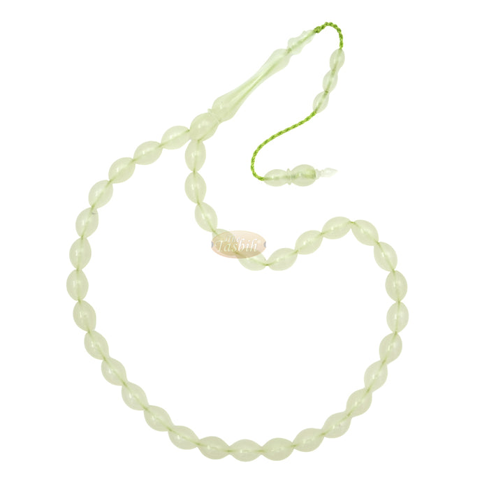 Green Glow-In-The-Dark Plastic Tasbih - 12x9 mm Prayer Beads Subha
