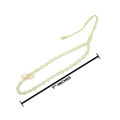 Green Glow-In-The-Dark Plastic Tasbih - 12x9 mm Prayer Beads Subha
