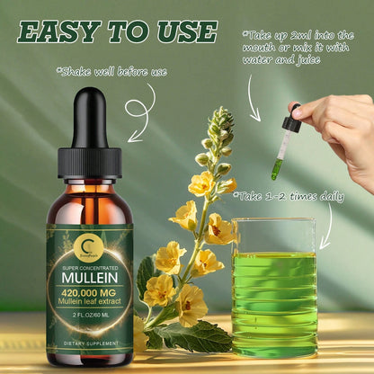GREENPEOPLE Mullein Leaf Extract Natural Liquid Drops Healthy Lung Cleanse Respiratory 60ML