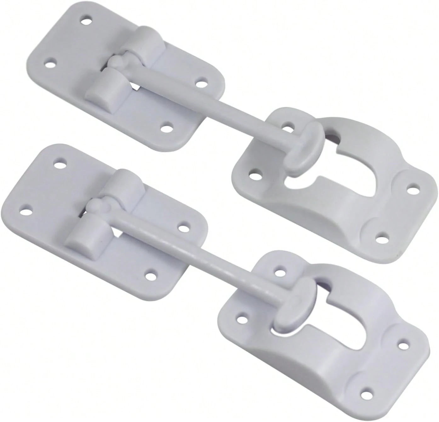 H. Bowes 2 Pack: RV T-Style Door Holder Catch 3-1/2" For Latch Holder Camper Trailer Cargo Hatch White