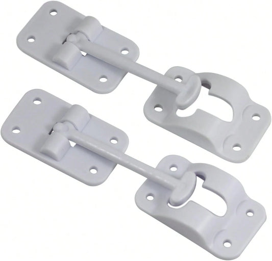 H. Bowes 2 Pack: RV T-Style Door Holder Catch 3-1/2" For Latch Holder Camper Trailer Cargo Hatch White